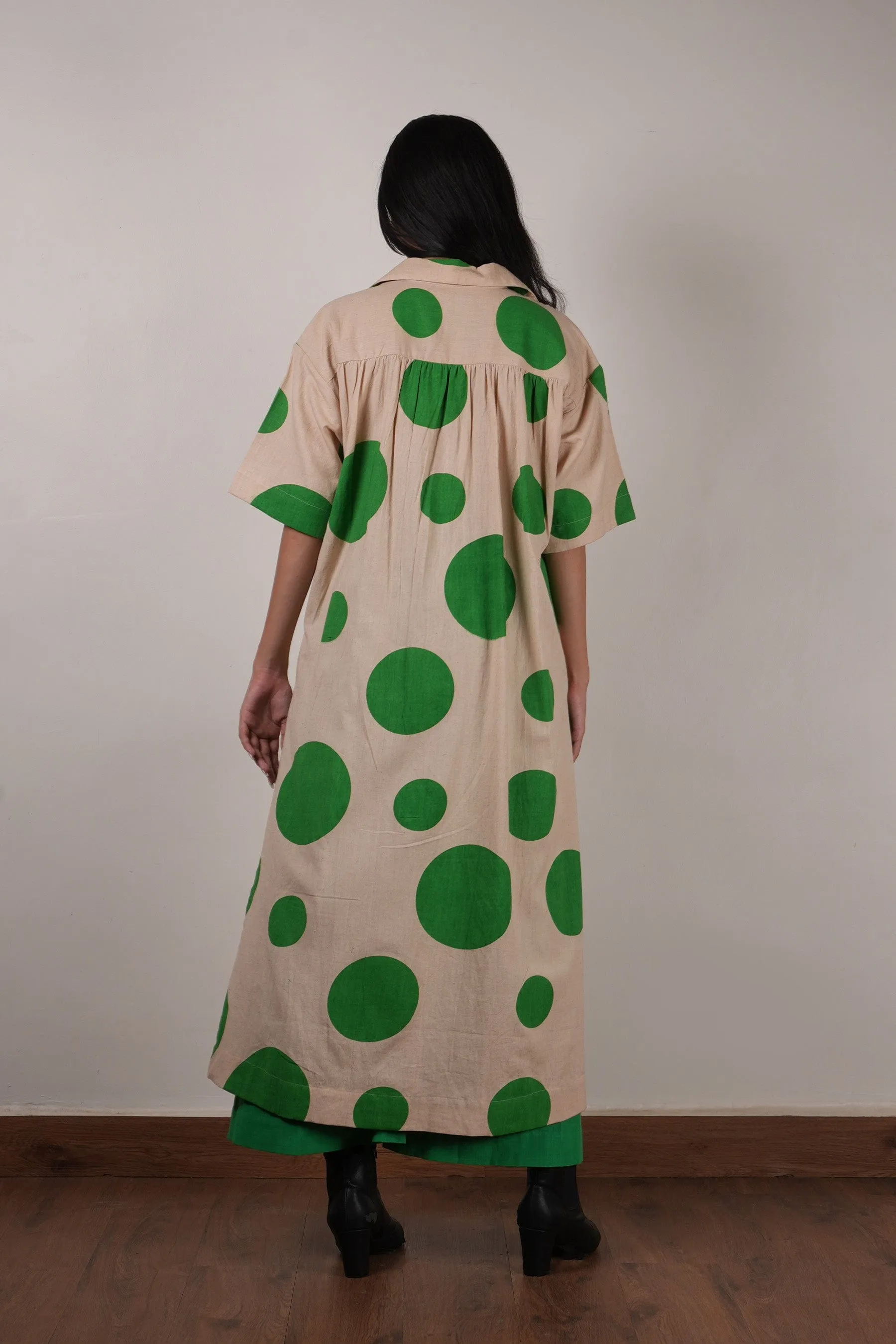 Mati Green Polka Tunic Set (2 PCS)