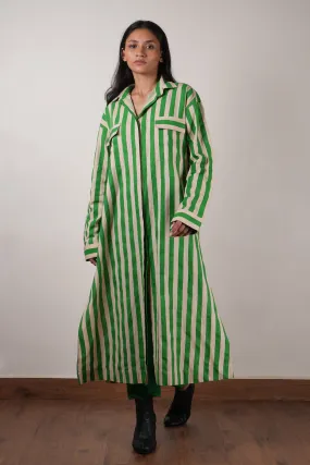 Mati Green Striped Tunic Set (2 PCS)