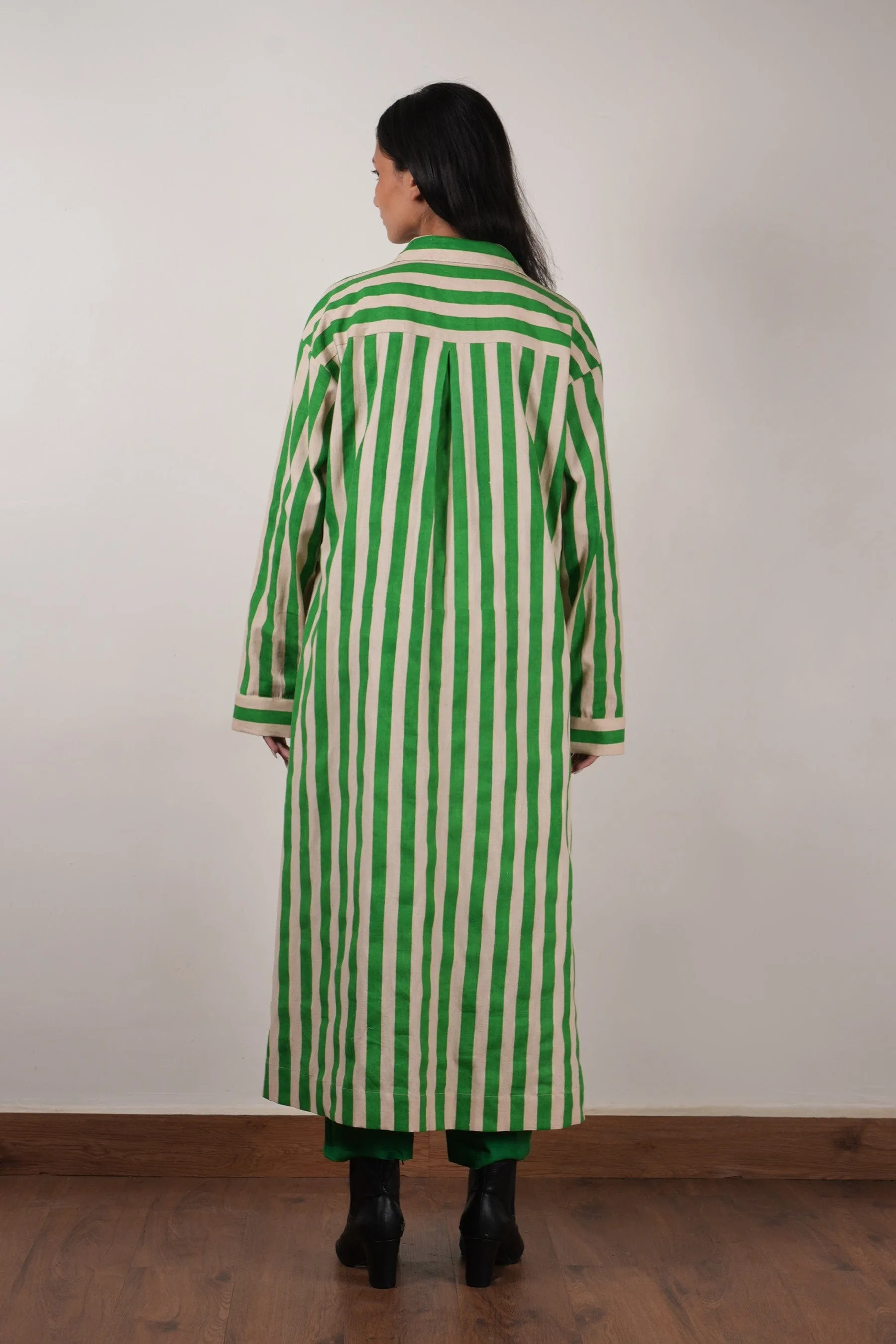 Mati Green Striped Tunic Set (2 PCS)