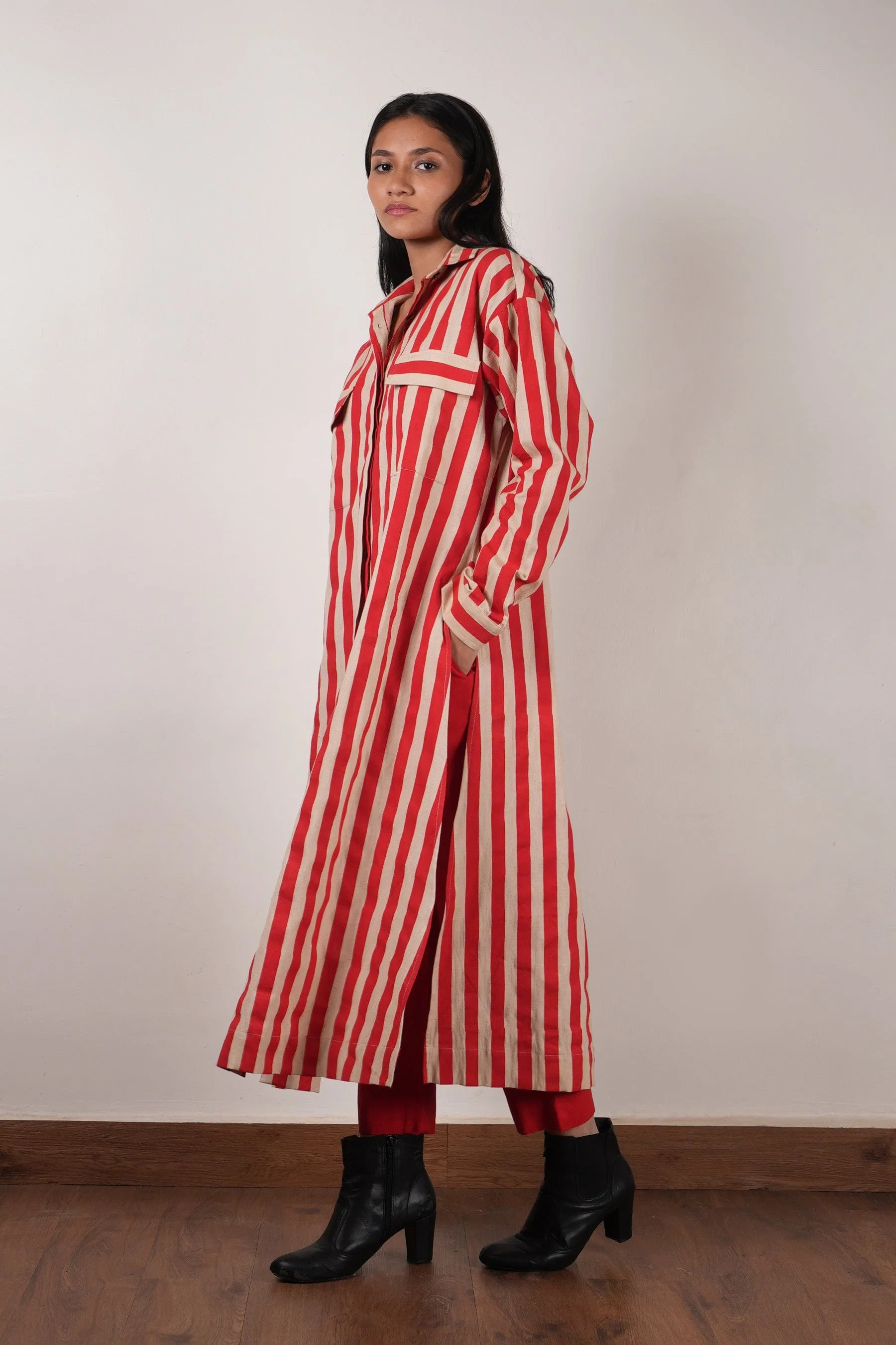 Mati Red Striped Tunic Set (2 PCS)