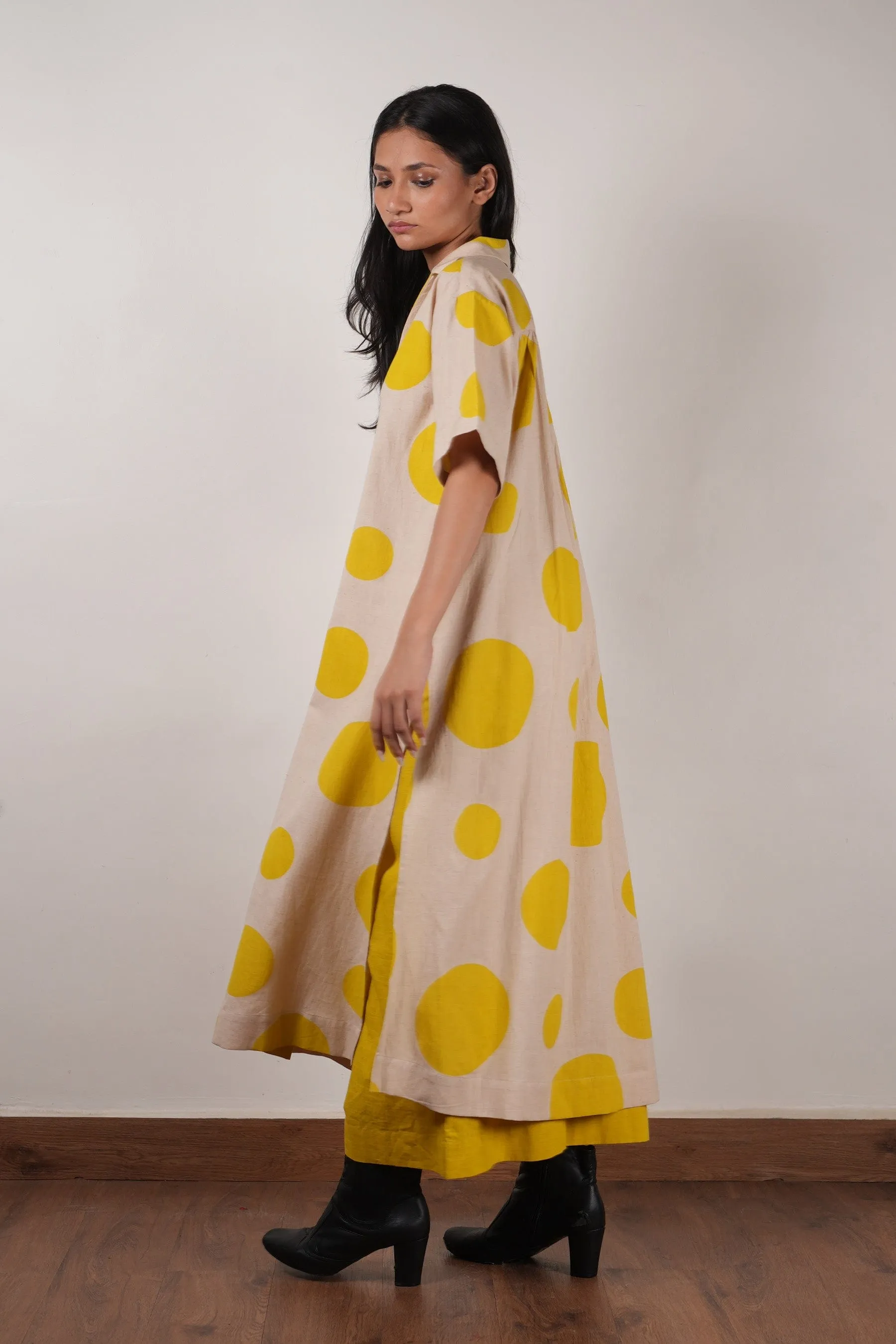 Mati Yellow Polka Tunic Set (2 PCS)