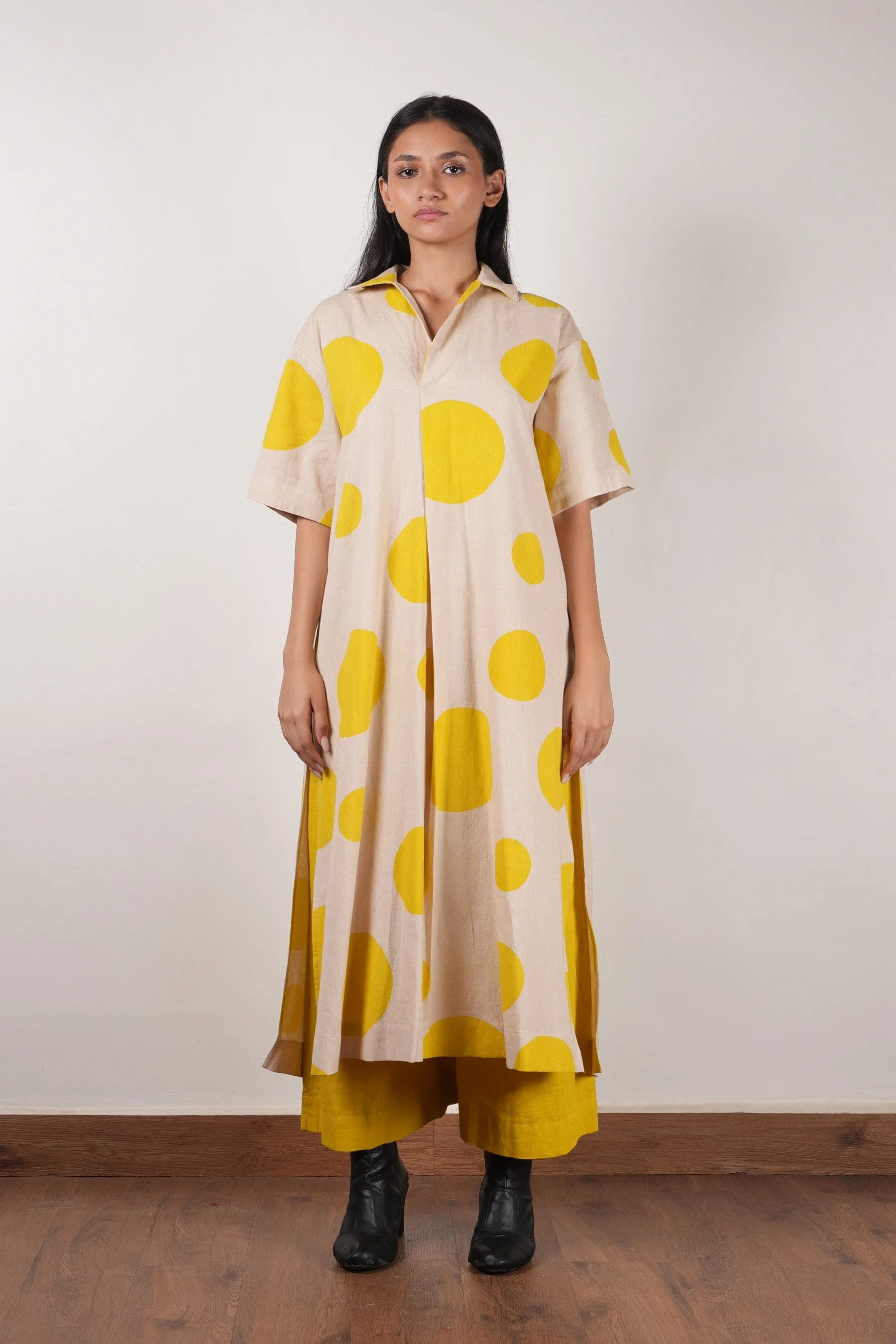 Mati Yellow Polka Tunic Set (2 PCS)