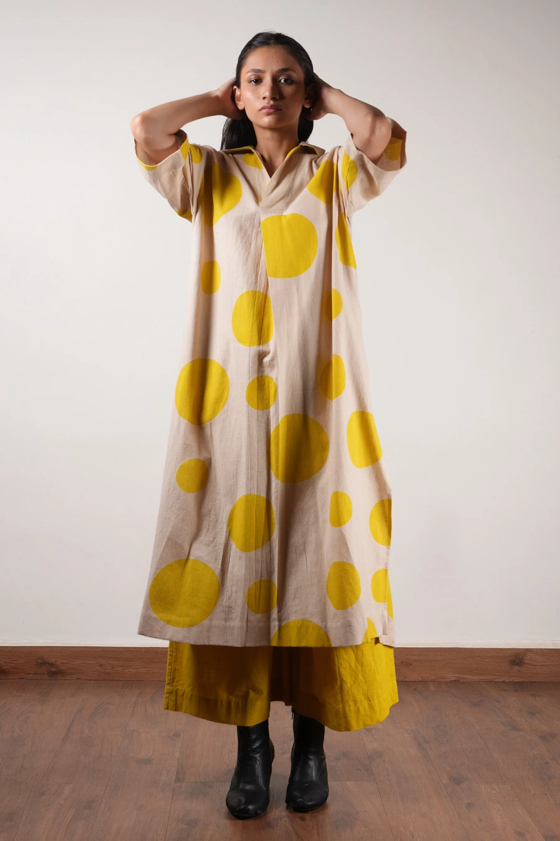 Mati Yellow Polka Tunic Set (2 PCS)