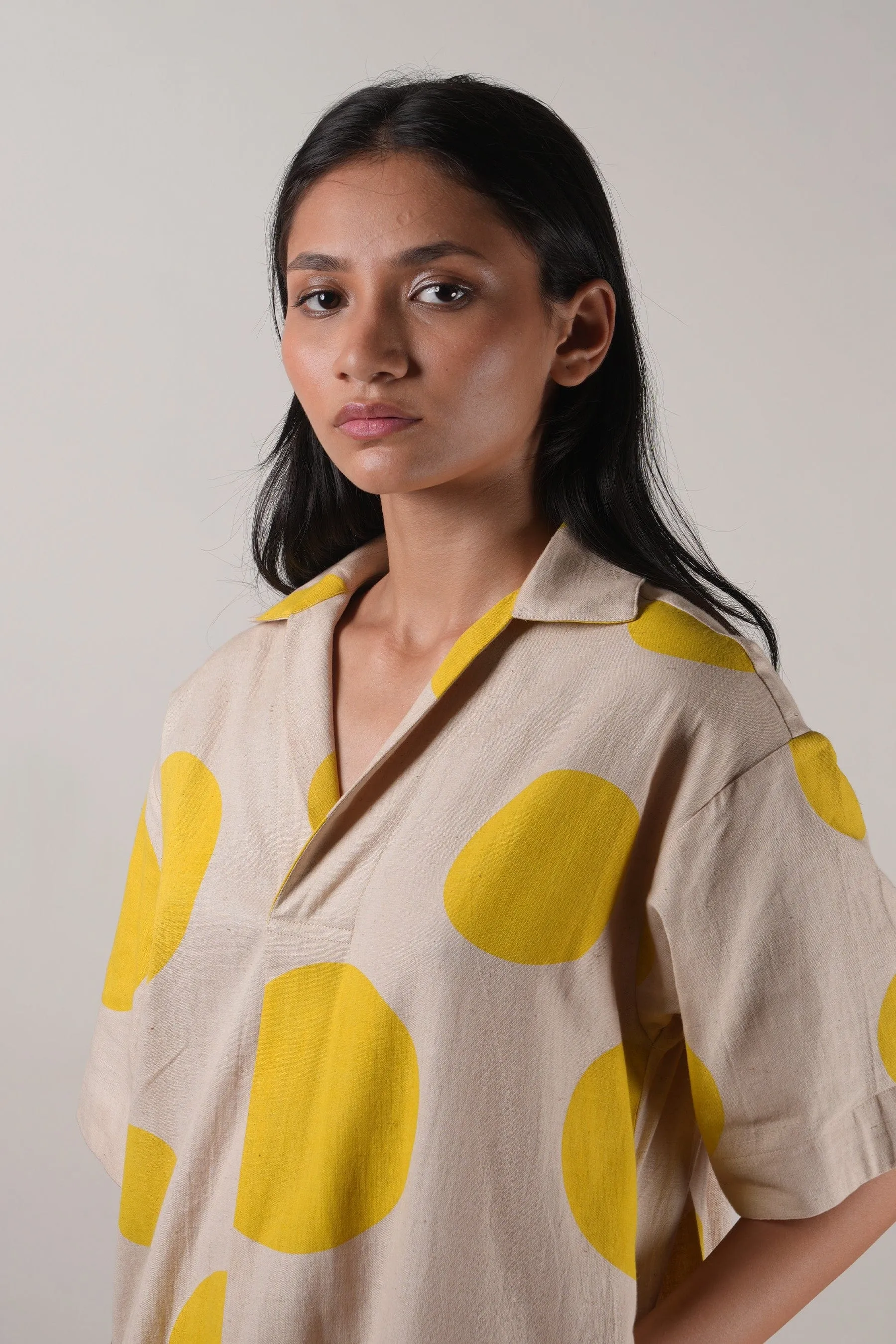 Mati Yellow Polka Tunic Set (2 PCS)