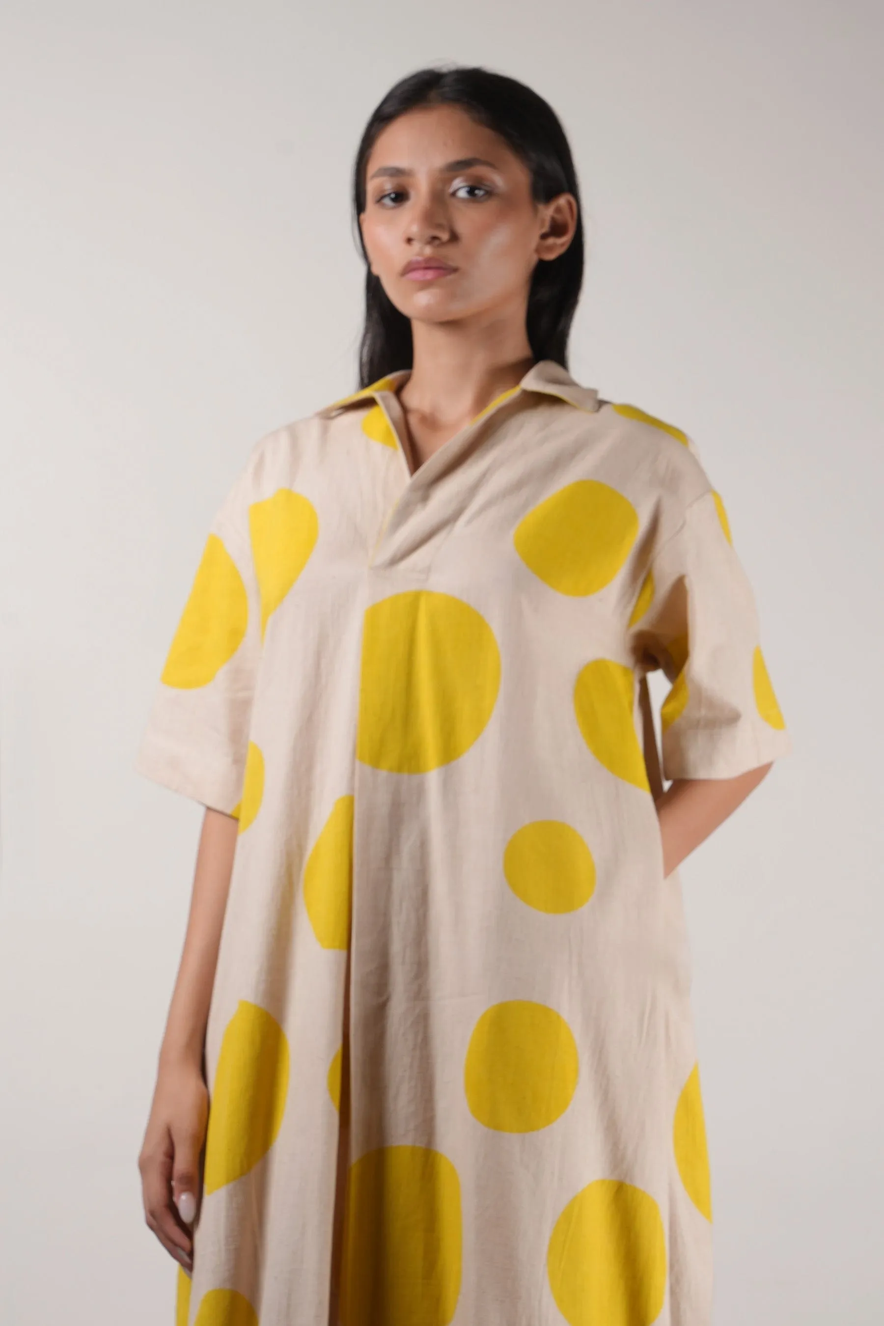 Mati Yellow Polka Tunic Set (2 PCS)