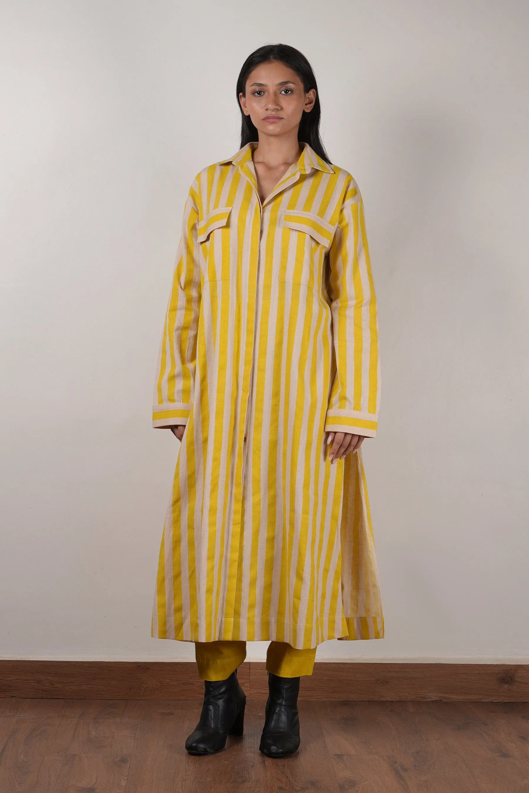 Mati Yellow Striped Tunic Set (2 PCS)