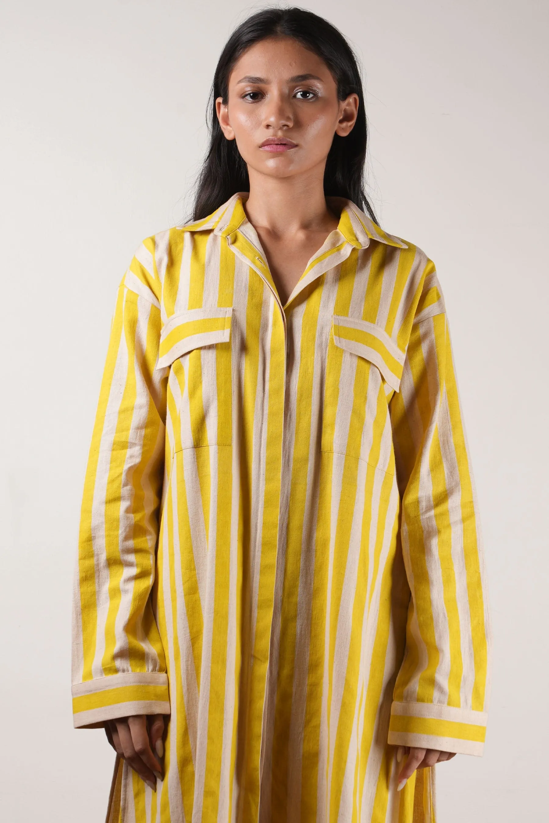 Mati Yellow Striped Tunic Set (2 PCS)