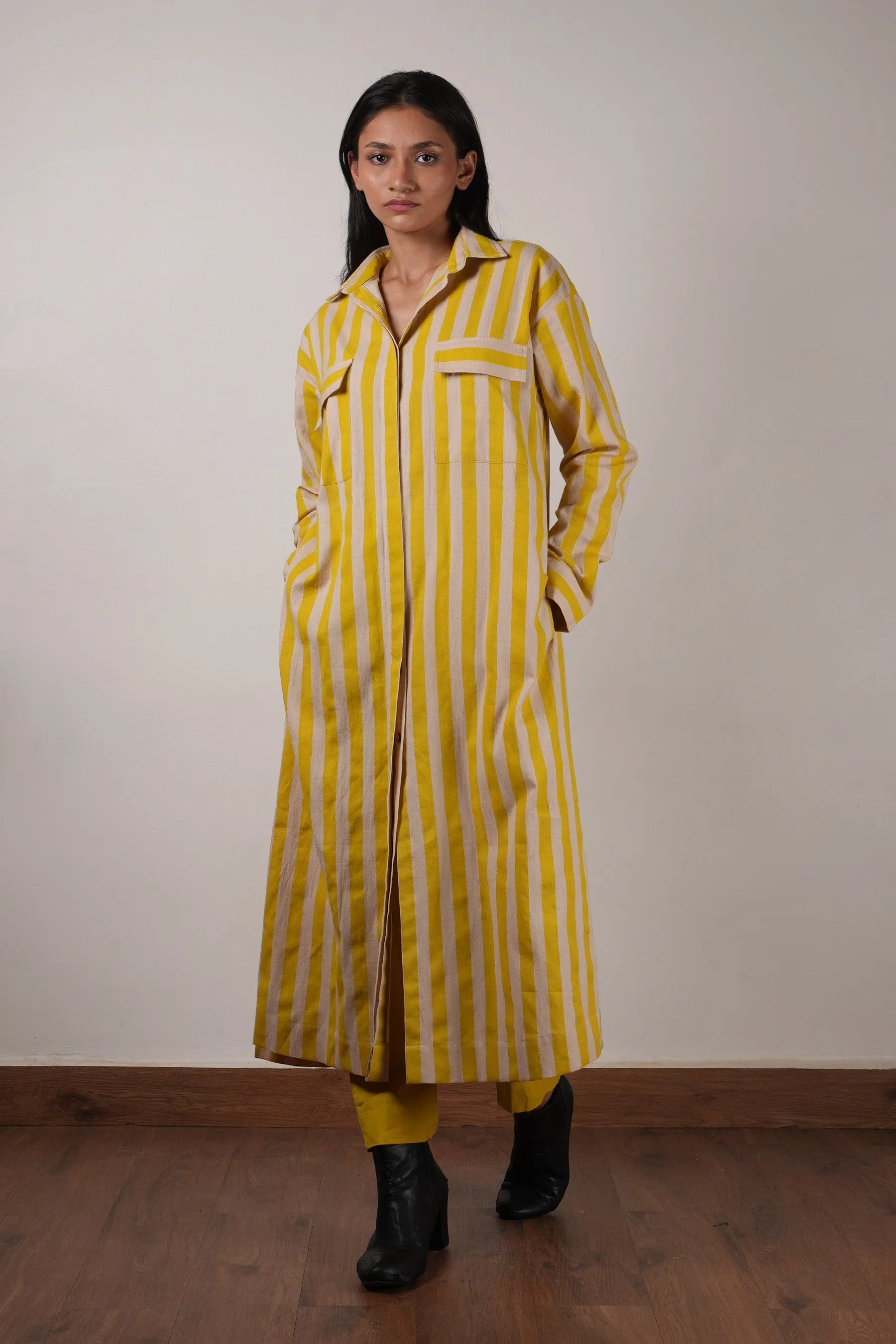 Mati Yellow Striped Tunic Set (2 PCS)