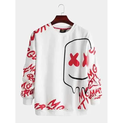 Mens Cartoon Graffiti Printed Hoodies