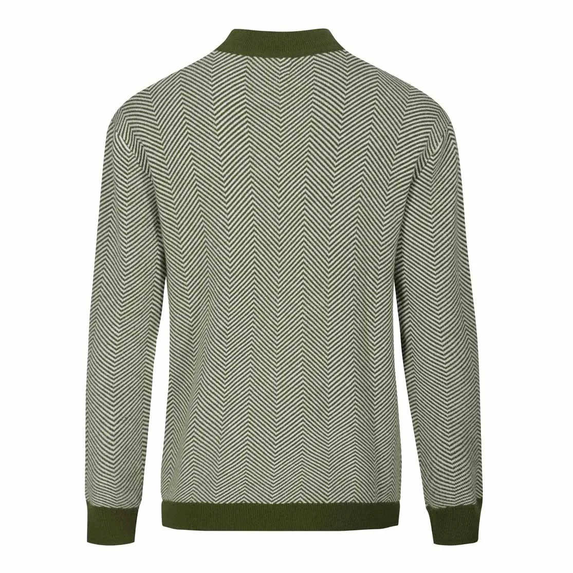 Men's green half turtleneck sweater