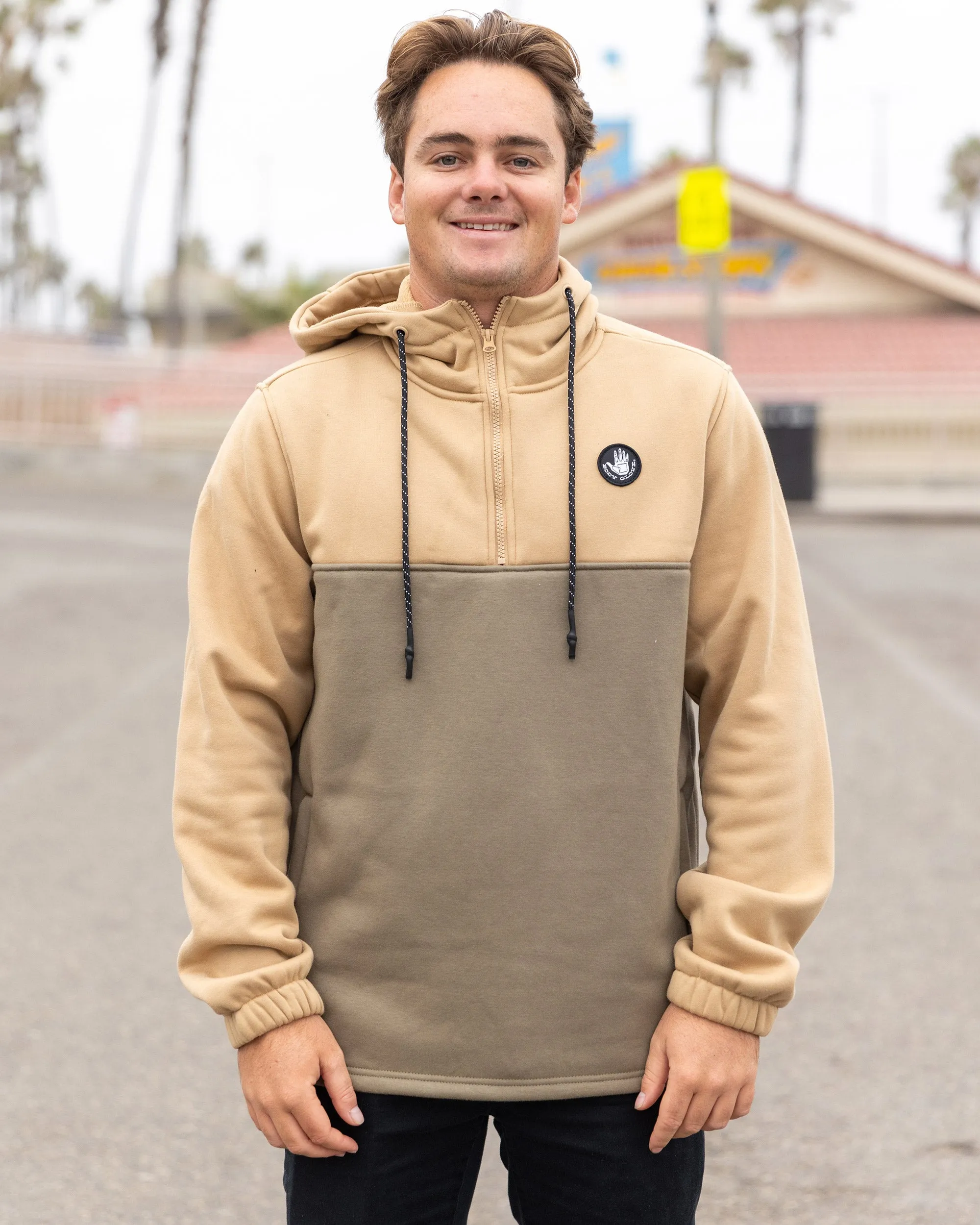 Men's Paxton Quarter Zip Pullover Hoodie - Khaki