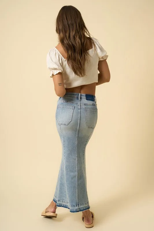 Mermaid Maxi Denim Skirt