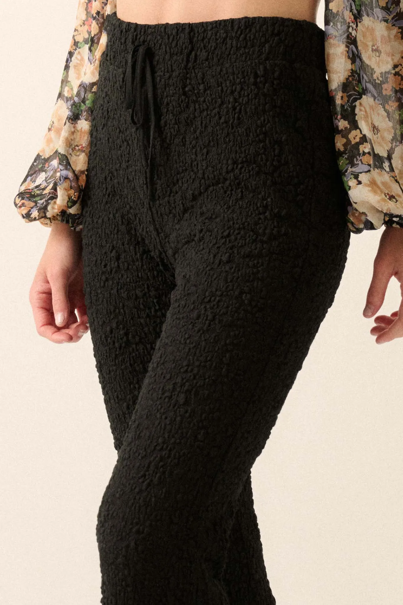 Midnight Moves Floral Lace Flare Pants