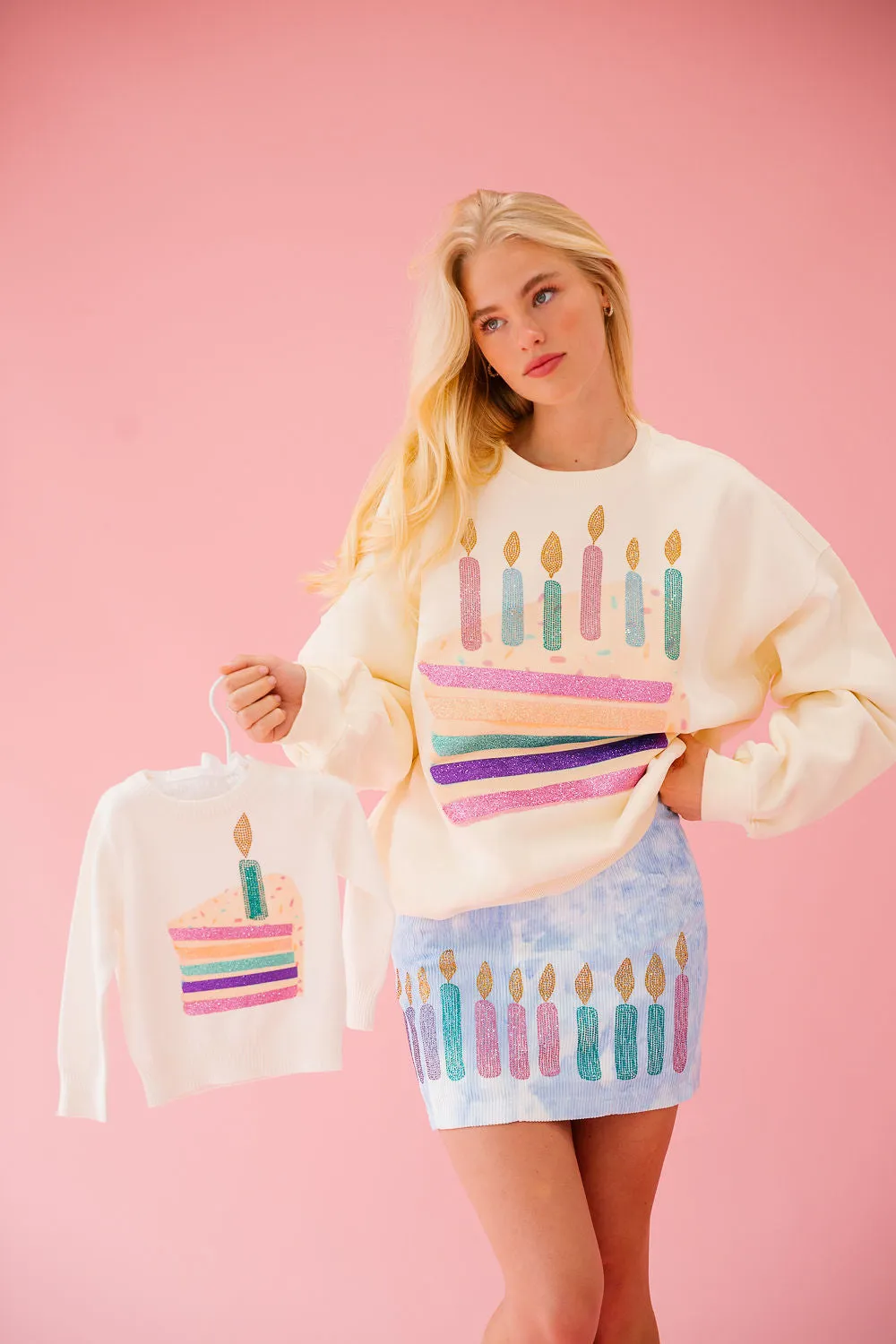 MINI KIDS BDAY CAKE SWEATER