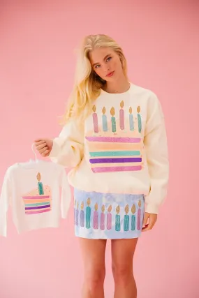 MINI KIDS BDAY CAKE SWEATER