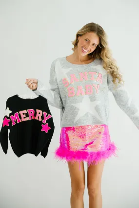 MINI KIDS MERRY BLACK SWEATER