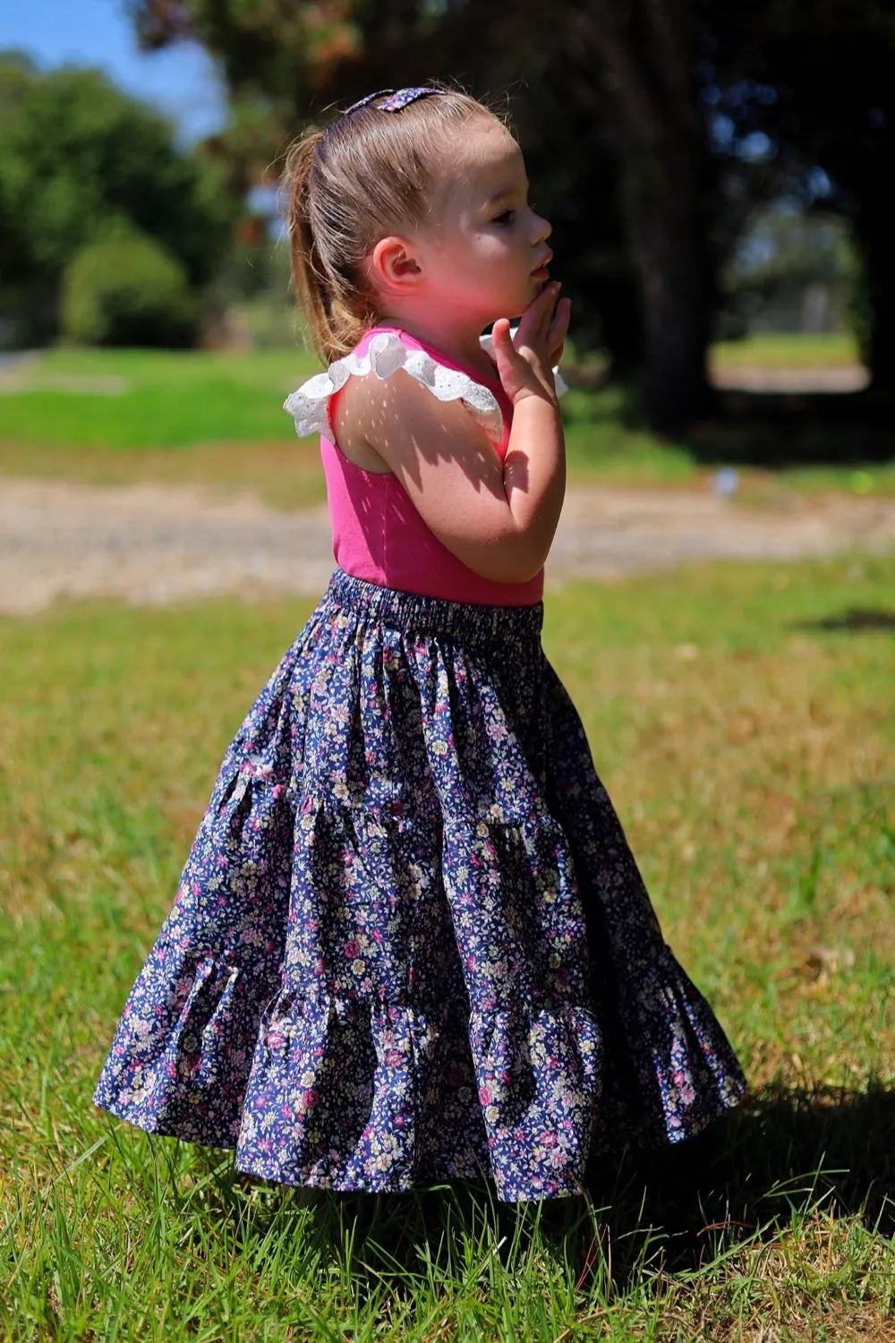 Mummy & Me | Kids Maxi Skirt | Wisteria in Navy