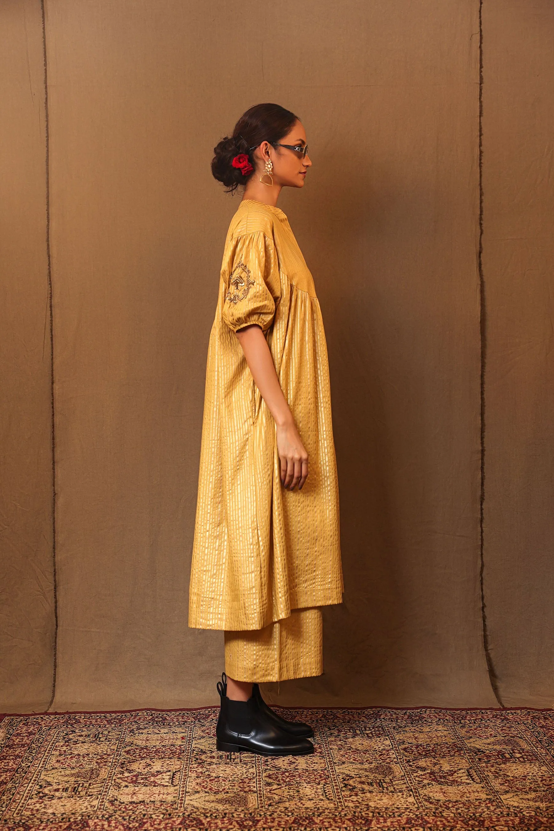 Mustard STR EMB Spade Acra Tunic