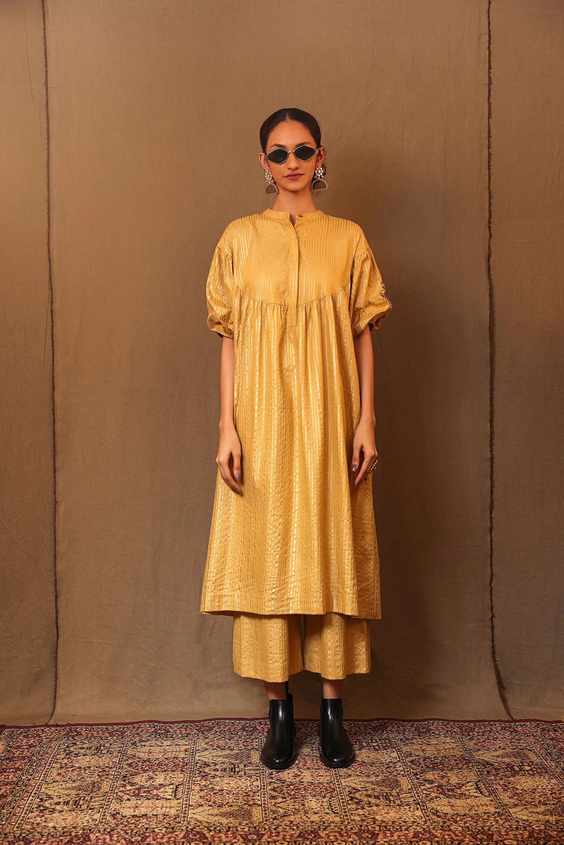 Mustard STR EMB Spade Acra Tunic