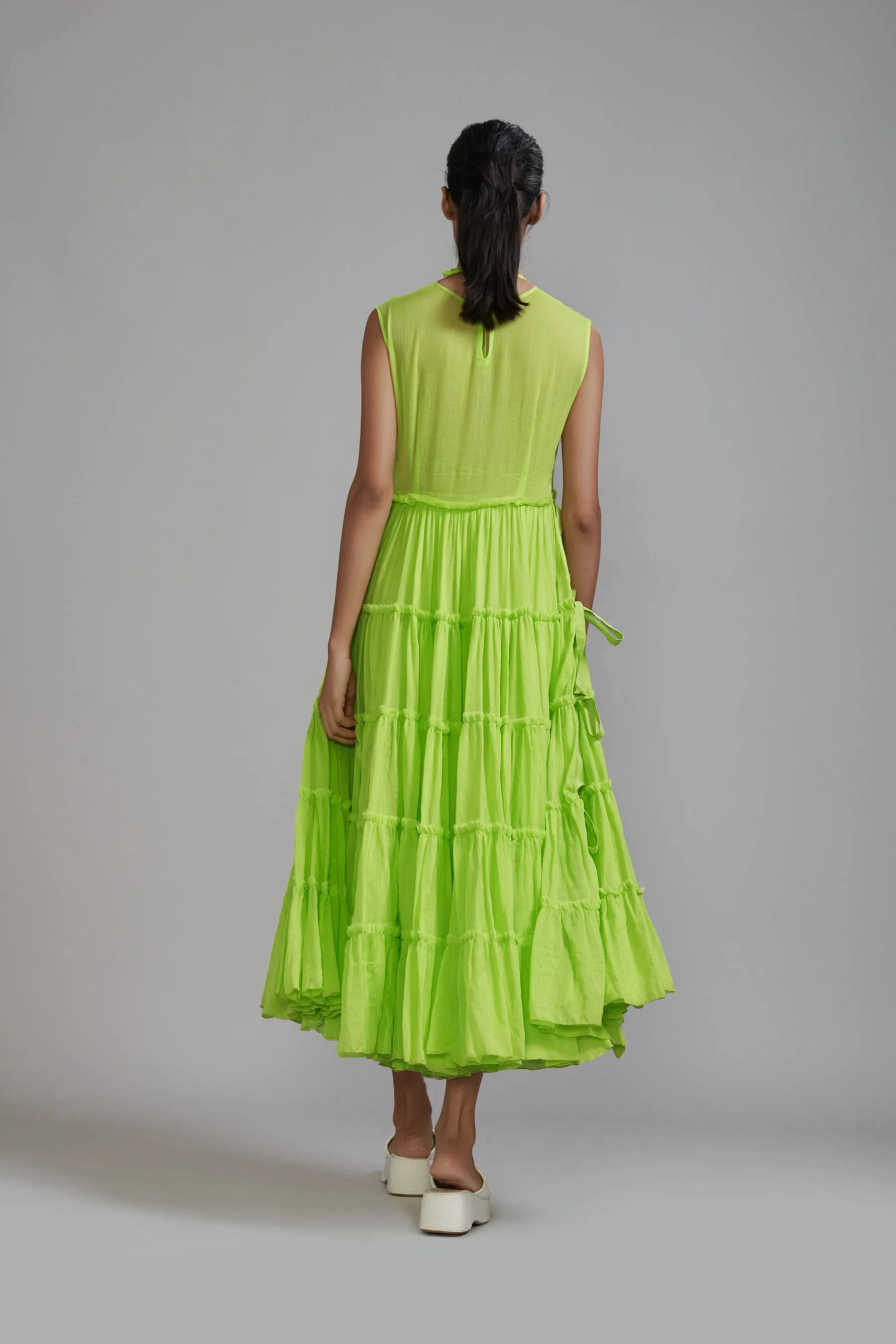 Neon Green Tiered Tie Tunic