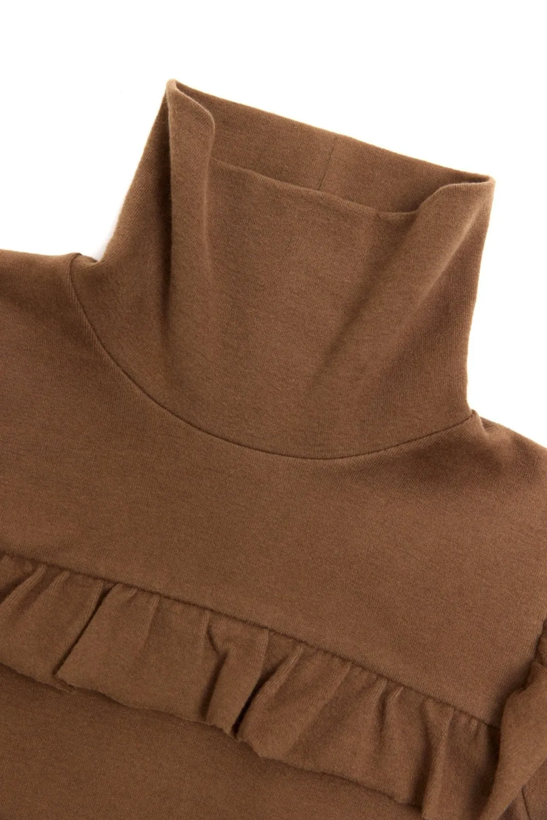 Nicole Miller Girls Winter Moss Ruffle Turtleneck Top