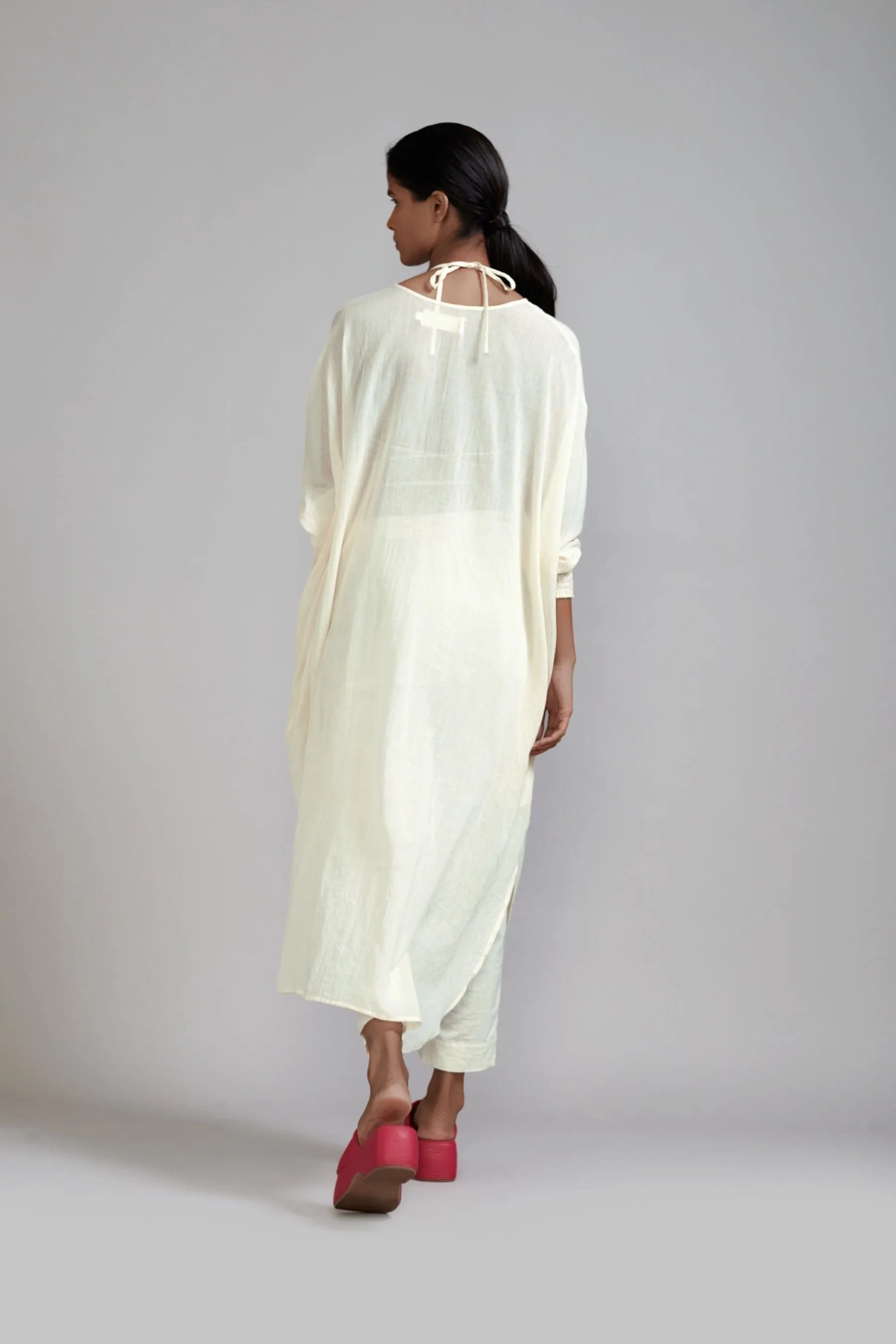 Off-White Smocked Cowl Tunic Set (3 PCS)