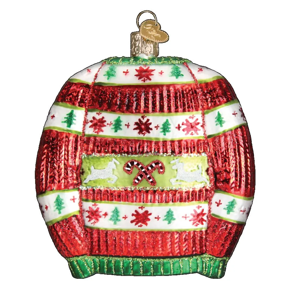 Old World Christmas Festive Christmas Sweater Ornament