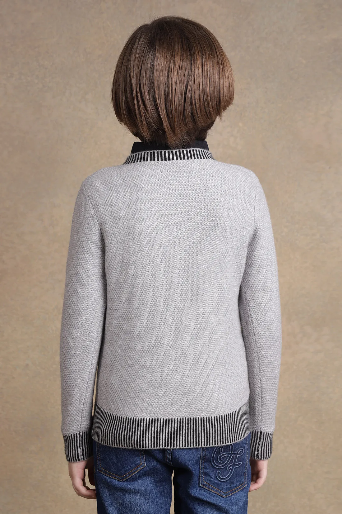 One Friday Boys Grey Solid Sweater