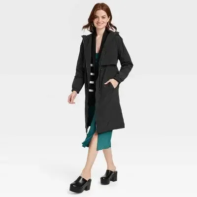 Open Box - A New Day Women's Plus Winter Trench Rain Coat Jacket Adaptive