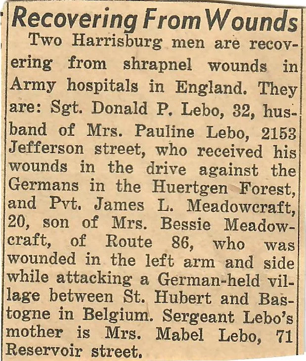 Original U.S. WWII 330th Infantry Regiment 83rd Division Infantry Platoon Leader’s “Untouched” Trunk Grouping - Lt. Donald Lebo