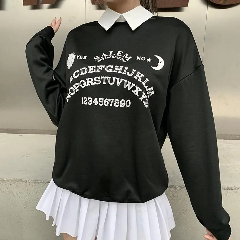 Oversized Hoodies Streetwear Chic Letter Print Long Sleeve Hoodies