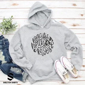 Pacific Northwest Script Grunge Logo Shirt or Hoodie