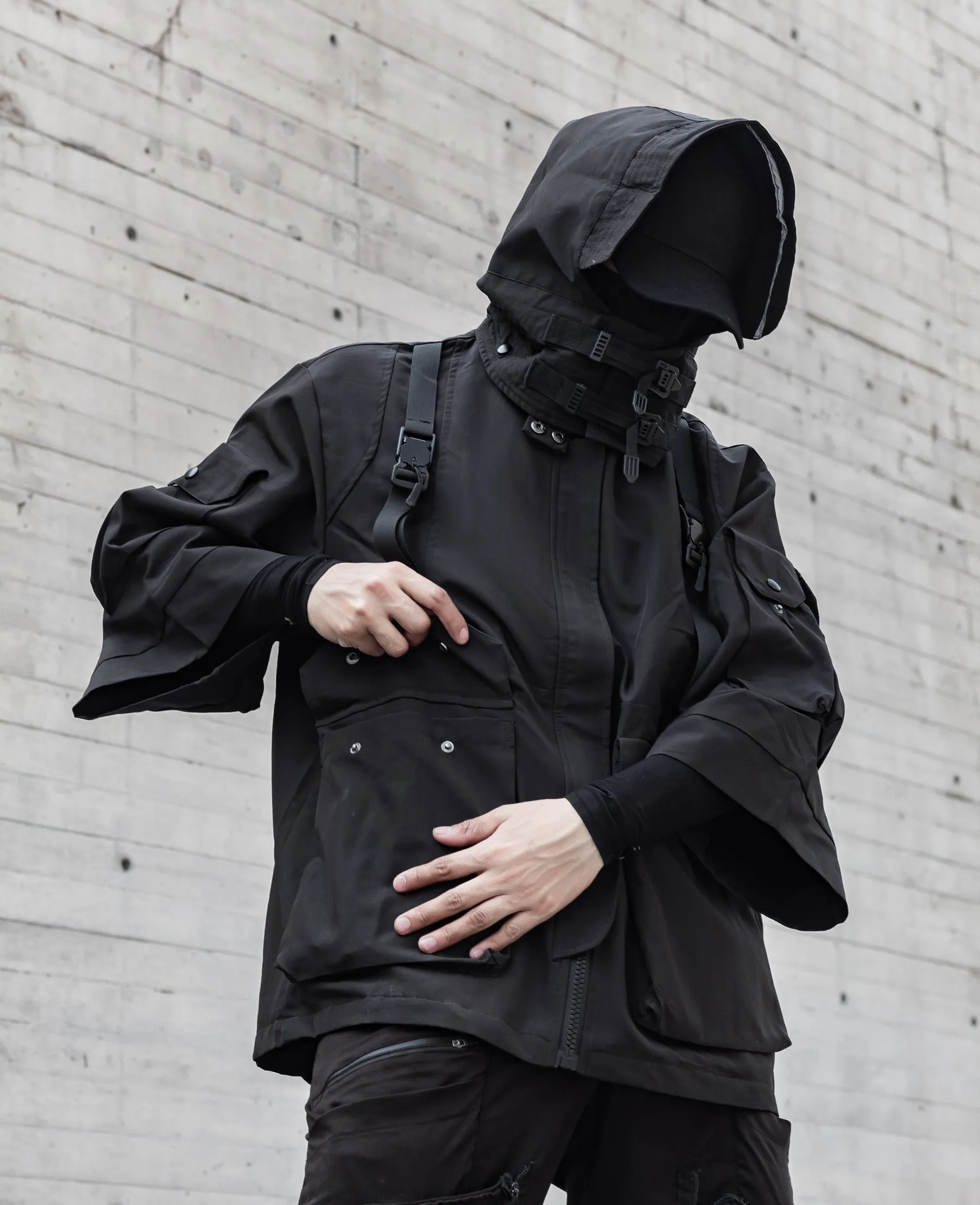 Paratrooper Short Sleeves Jacket with Removable Hoodie