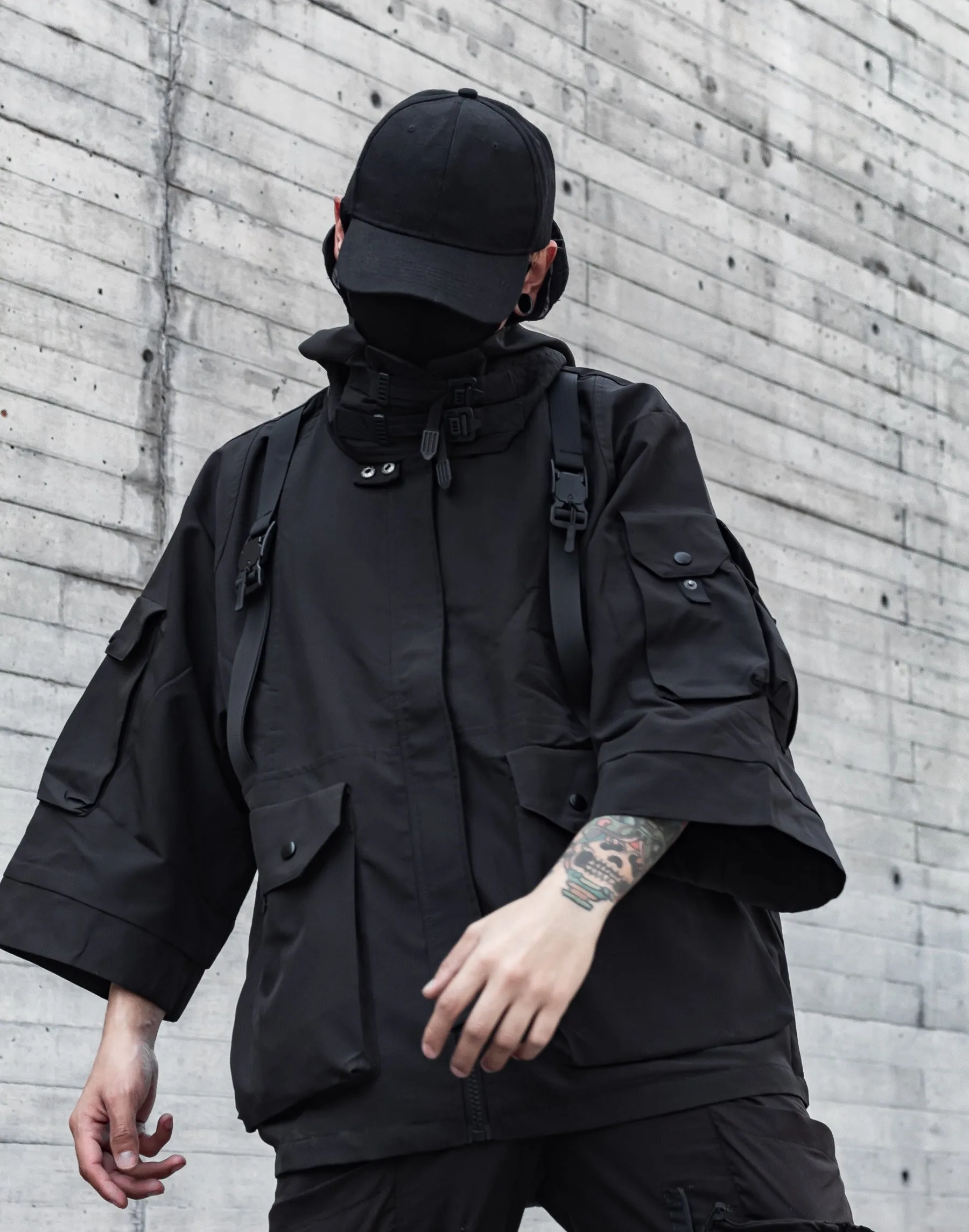 Paratrooper Short Sleeves Jacket with Removable Hoodie