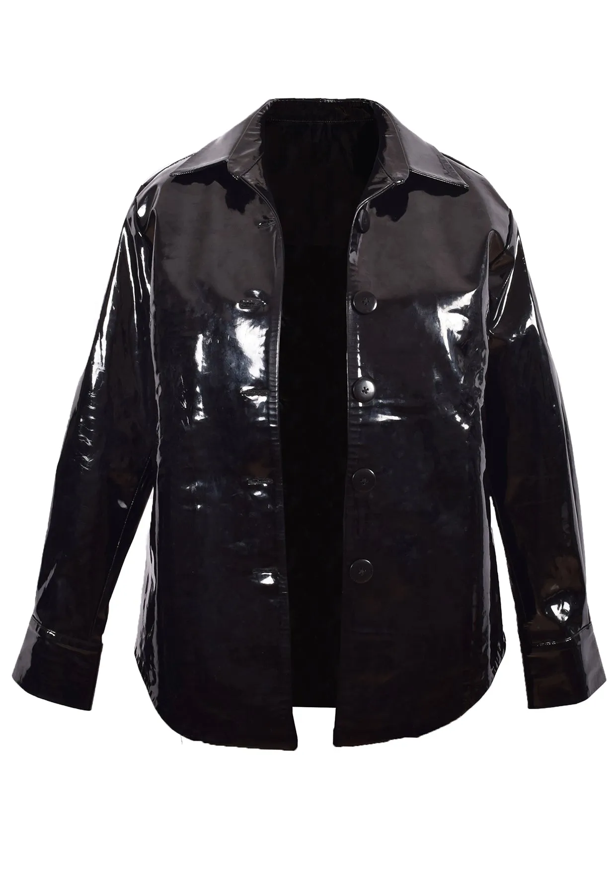 Patent Faux Leather Shirt