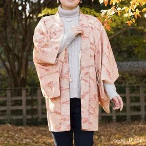 Pink blur design haori