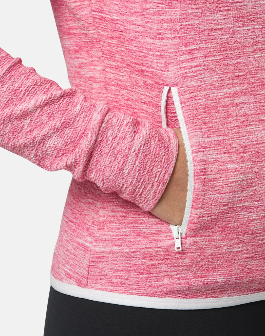 Pink Fleck Zip Hoodie