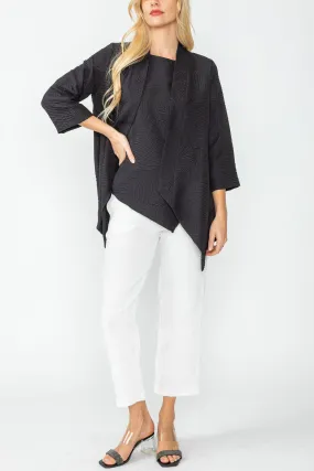 Plus Size Black Crop Kimono Cardigan