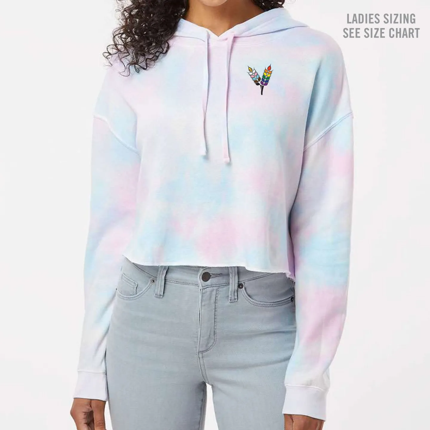 Prairie Pride Guild Small Icon Ladies Cropped Premium Hoodie (PPGT009-AFX64CRP)