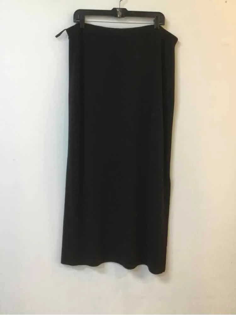 Pursuits Ltd. Women Size 2X Black wool Elastic Waist Maxi Skirt