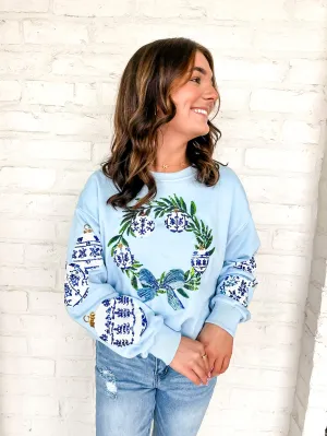 Queen Of Blue Ornament Christmas Sweater