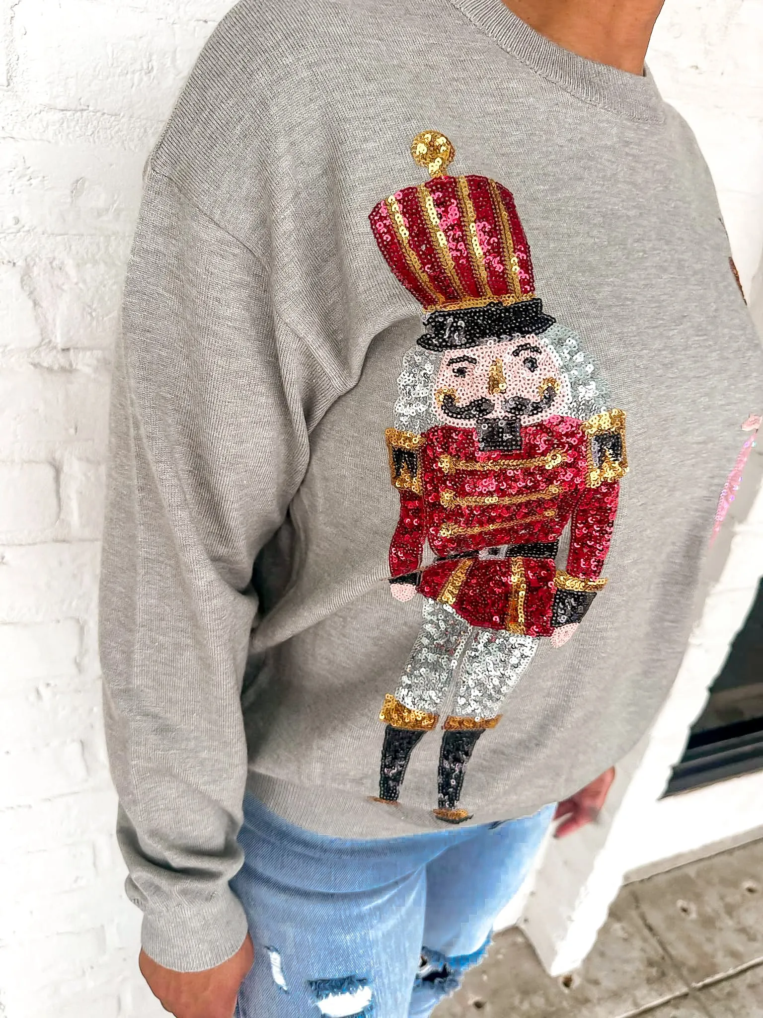 Queen of Nutcracker and Ballerina Grey Sweater