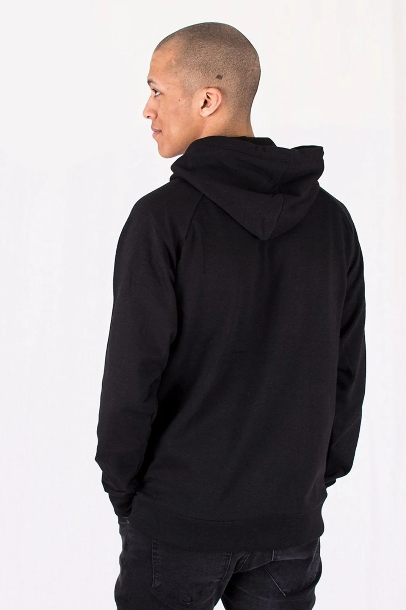 Raglan basic hoodie - Black