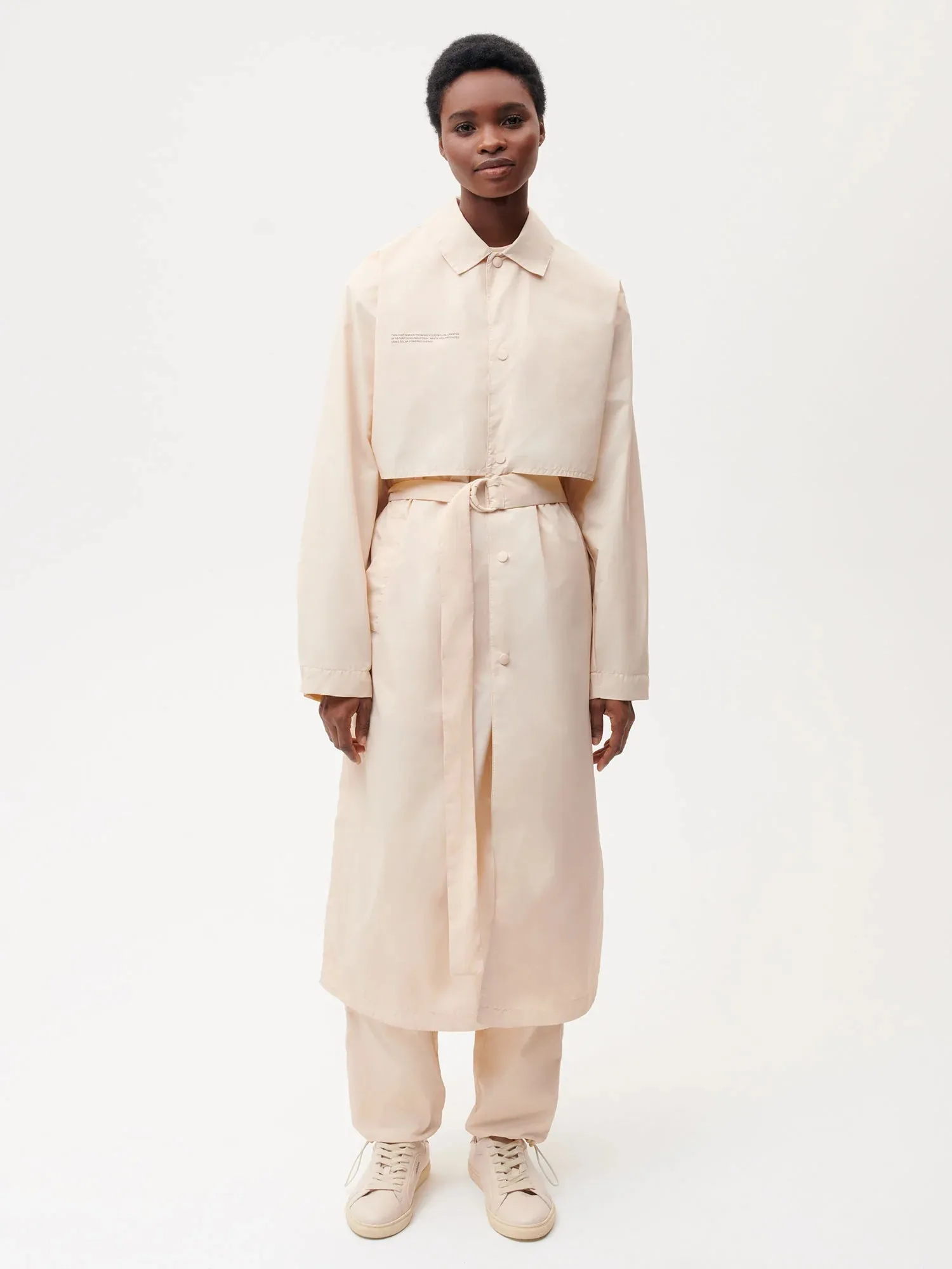 Recycled Nylon Trench Coat—sand