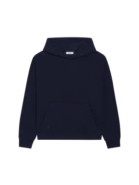 Recycled Wool Jersey Hoodie—dark navy