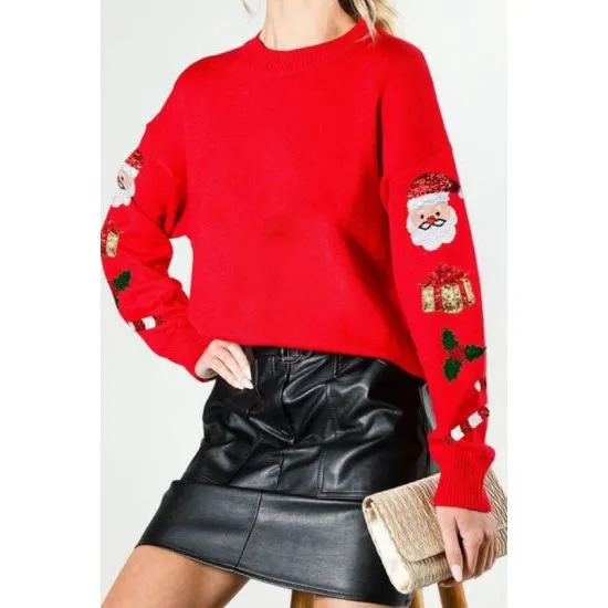 Red Festive Santa Holiday Sweater