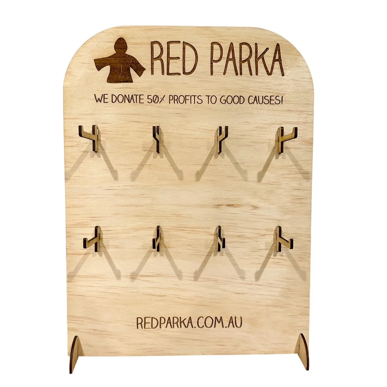 Red Parka Pin Display Stand