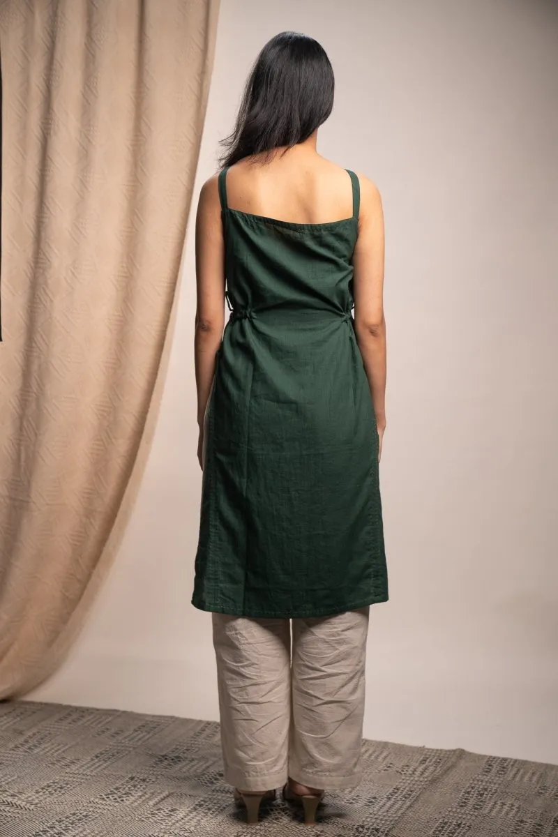 Rewind Slit Cotton Green Tunic