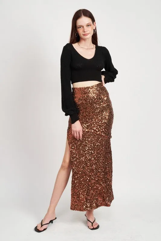 ROUND WIN HIGH WAIST MAXI SKIRT