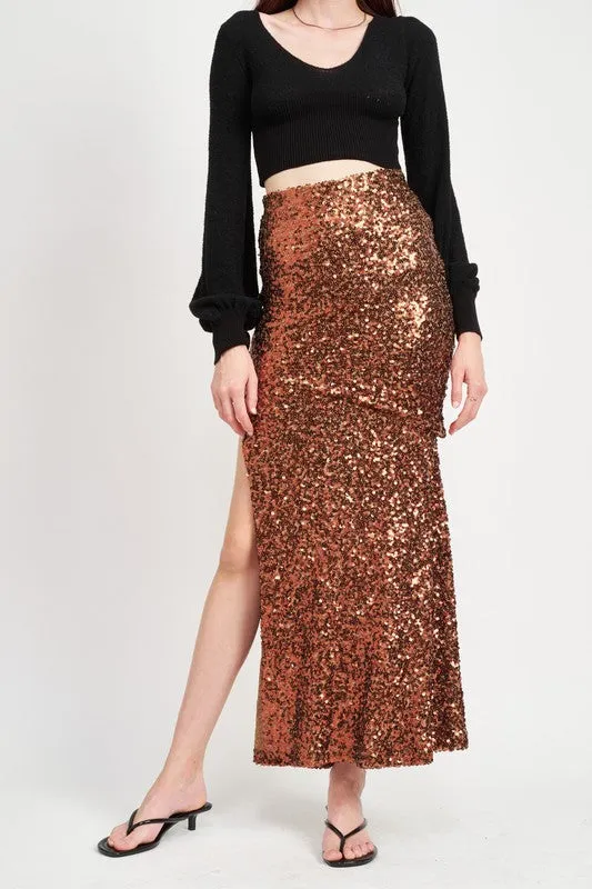 ROUND WIN HIGH WAIST MAXI SKIRT